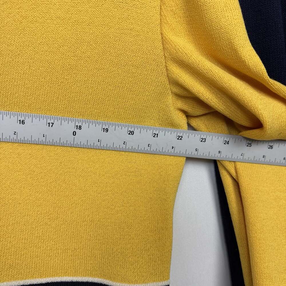 St John Collection Yellow Navy Striped Knit Cardigan Skirt Suit Set 14 - Picture 3 of 7